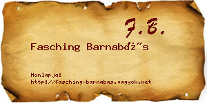 Fasching Barnabás névjegykártya